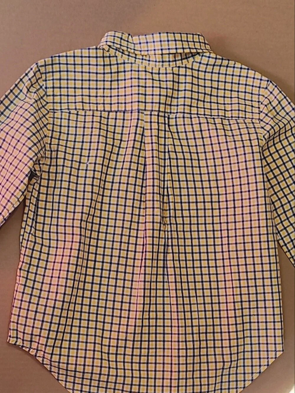 Ralph Lauren White Shirt with Blue Check Plaid